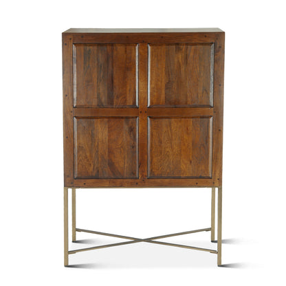 39" Honey Brown Bar Cabinet