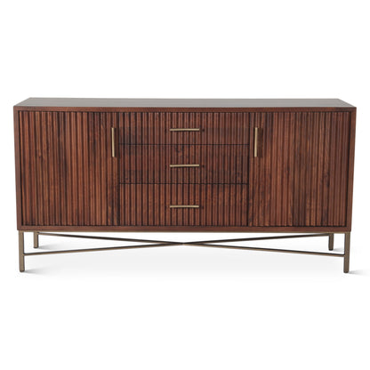 68" Honey Brown Mango Wood Sideboard