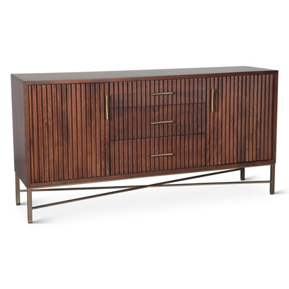 68" Honey Brown Mango Wood Sideboard