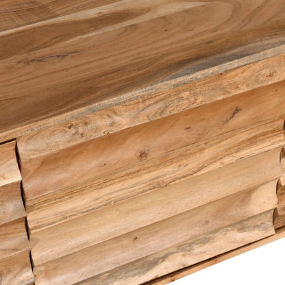 59" Natural Acacia Wood Media Cabinet