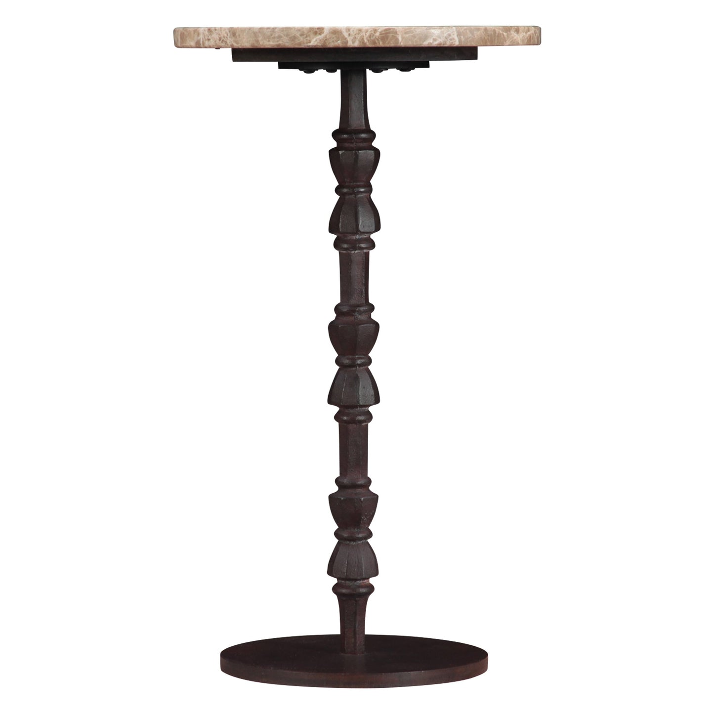 12" Light Emperador Marble Side Table