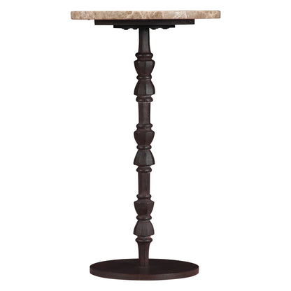 12" Light Emperador Marble Side Table