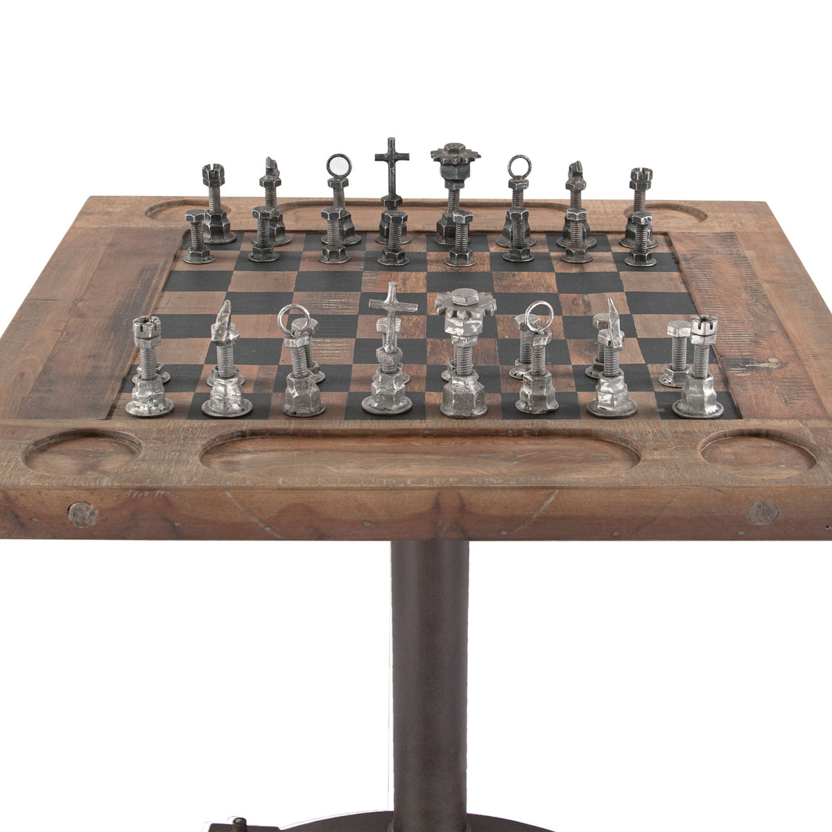 30" Reclaimed Wood Chess Bistro Table