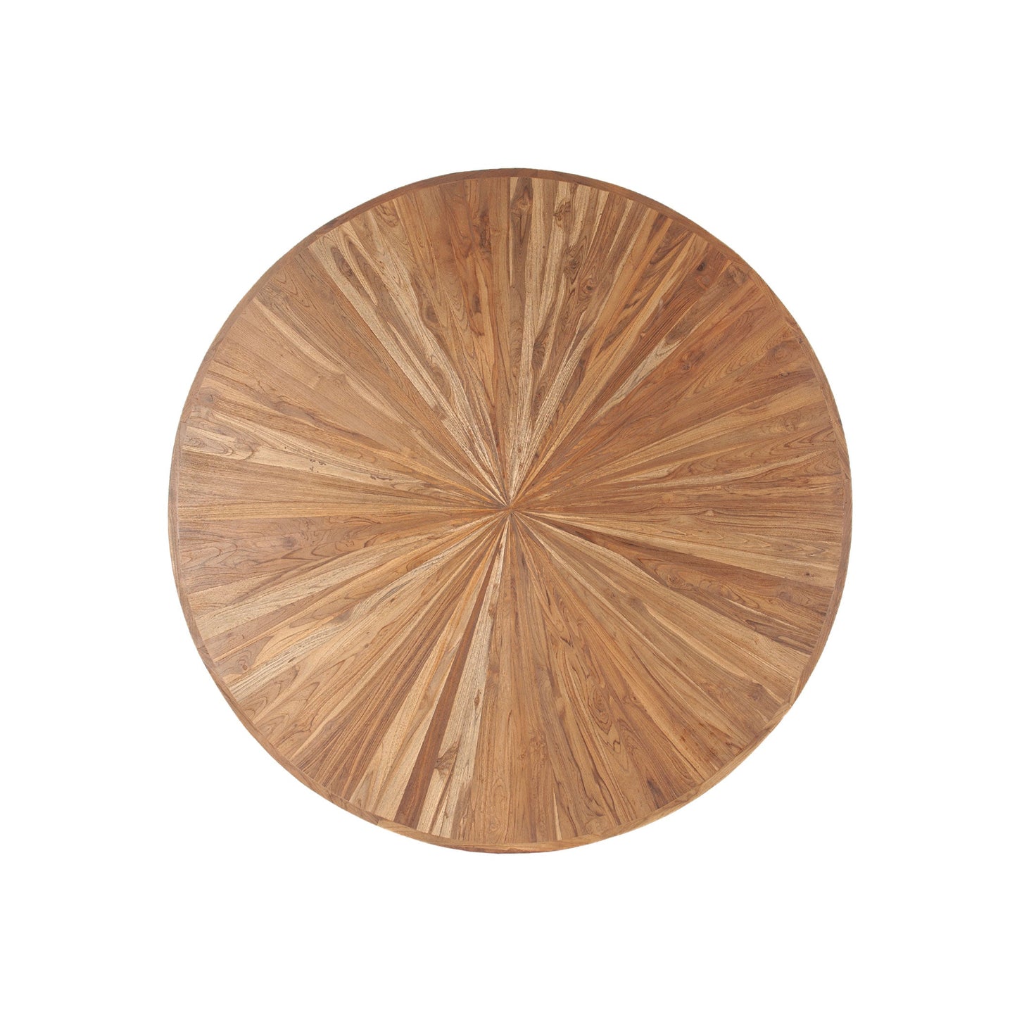 54" Black Marble and Reclaimed Teak Wood Round Table