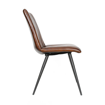 19" Dining Chair in Hand Washed Chestnut Leather