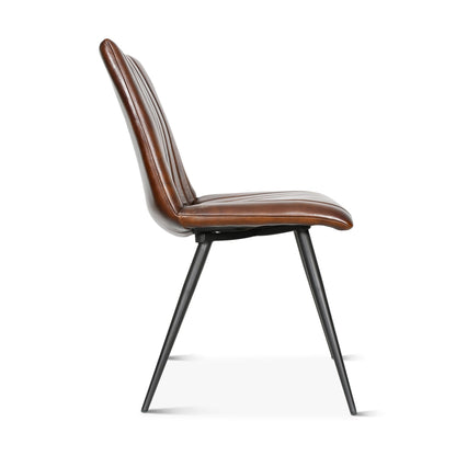 19" Dining Chair in Hand Washed Chestnut Leather