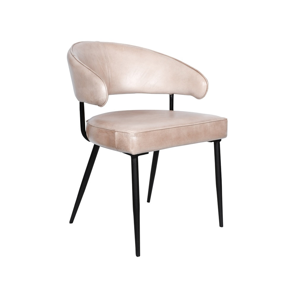 23" Armchair in Antique Ivory Leather