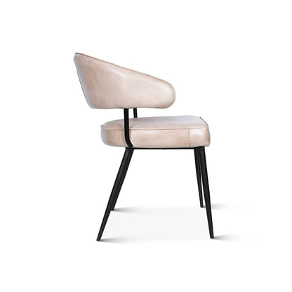 23" Armchair in Antique Ivory Leather