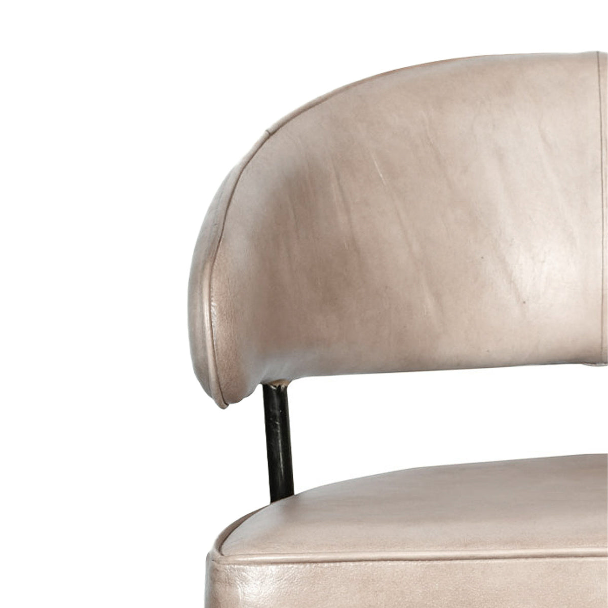 22" Antique Ivory Leather Counter Chair