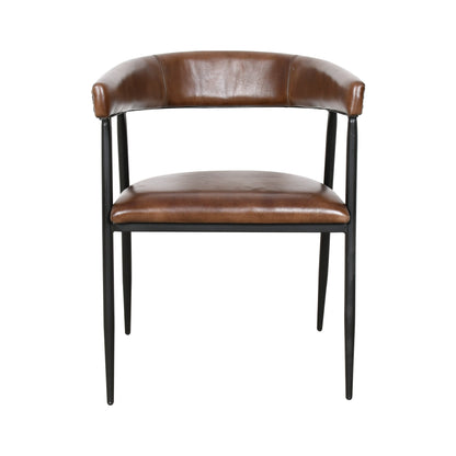 23" Dining Chair in Chestnut Leather