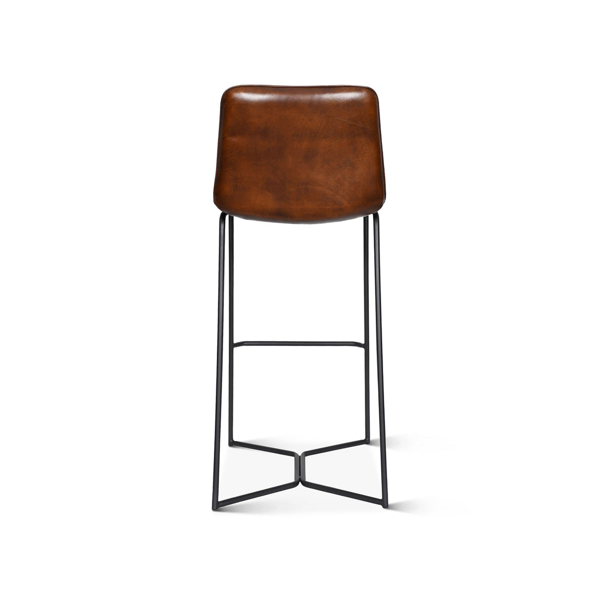 18" Hand-Washed Chestnut Leather Bar Chair