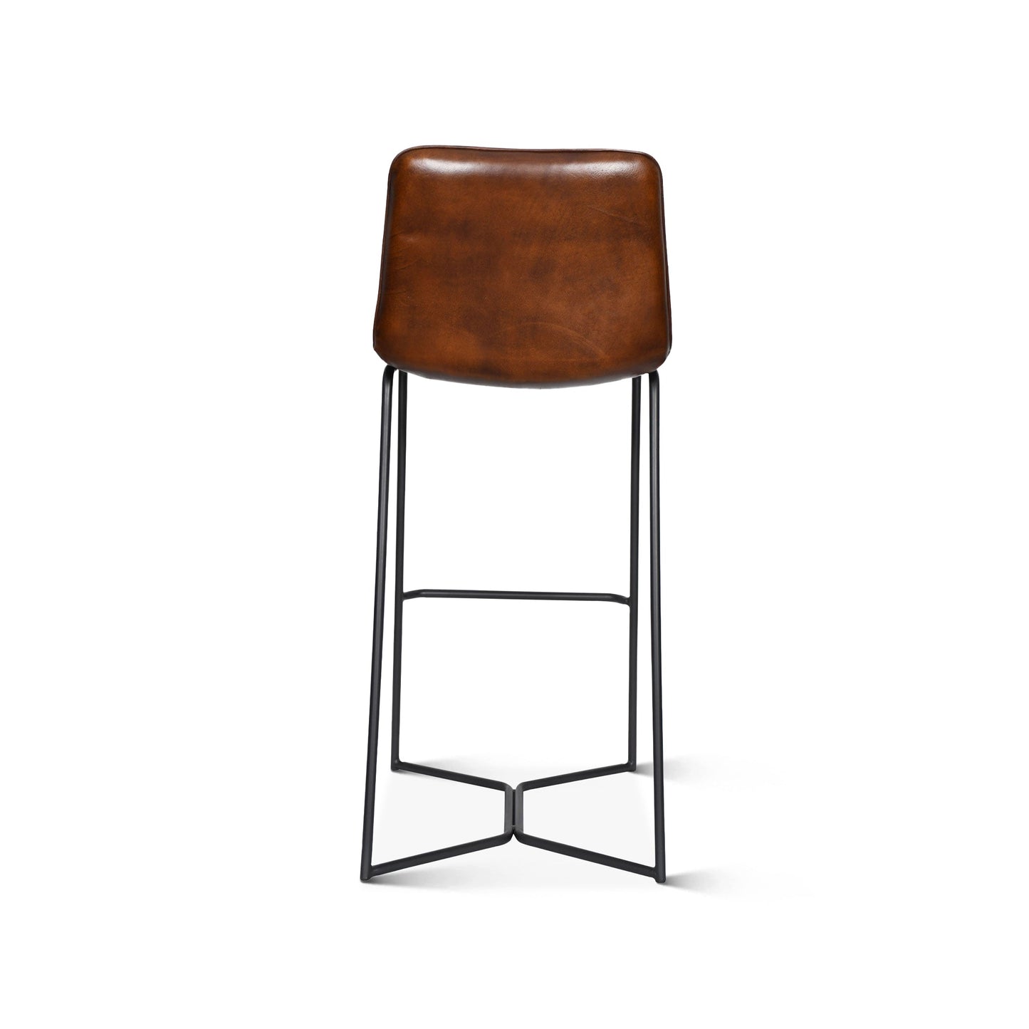 18" Hand-Washed Chestnut Leather Bar Chair