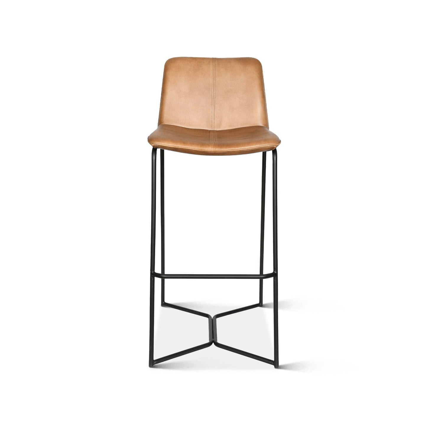 18" Hand-Washed Taupe Leather Bar Chair