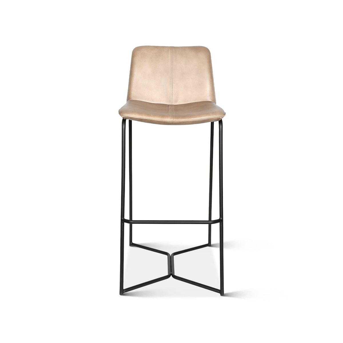 18" Hand-Washed Taupe Leather Bar Chair