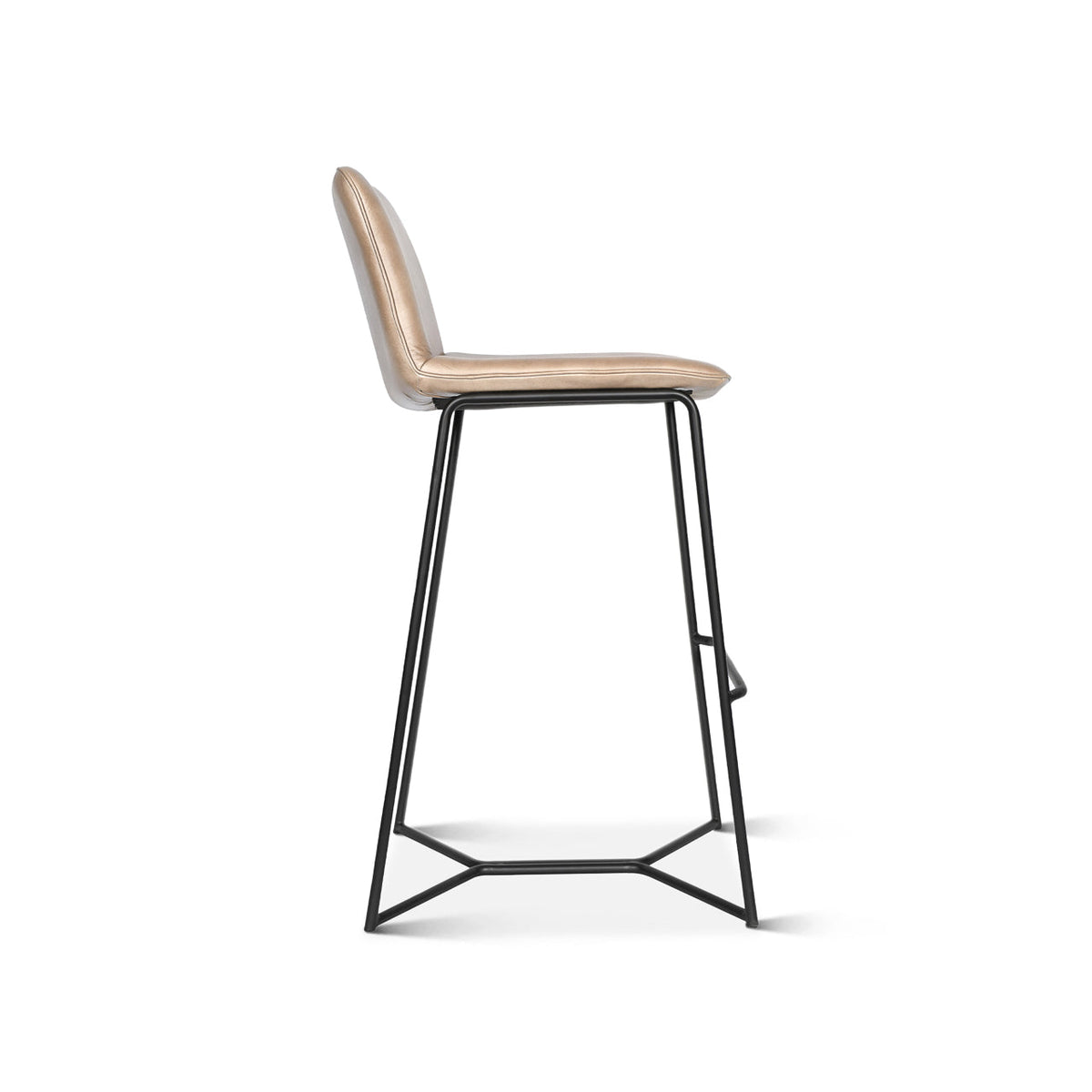 18" Hand-Washed Taupe Leather Bar Chair