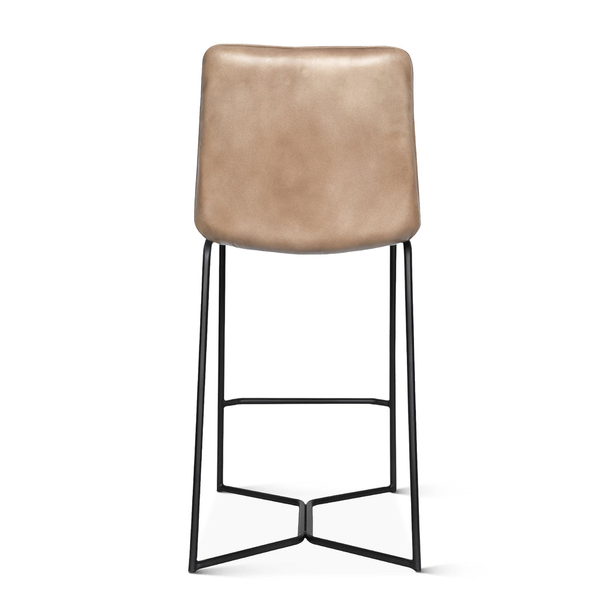 18" Hand Washed Taupe Leather Counter Chair