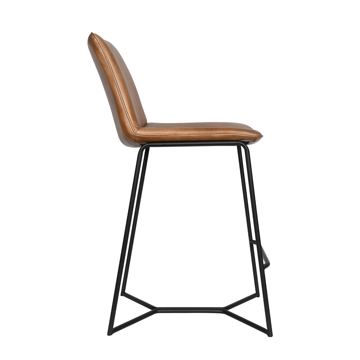 18" Hand Washed Taupe Leather Counter Chair