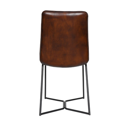 18" Dining Chair in Hand Washed Chestnut Leather