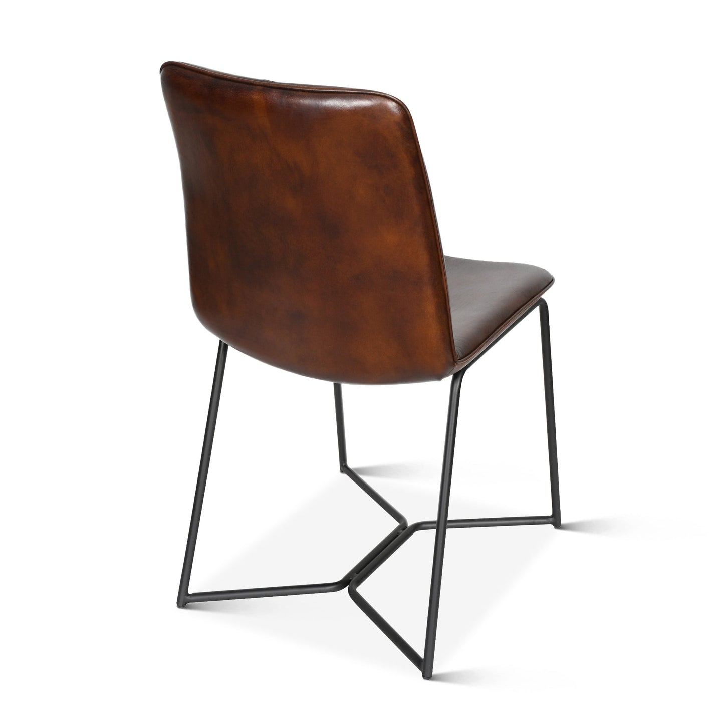 18" Dining Chair in Hand Washed Chestnut Leather
