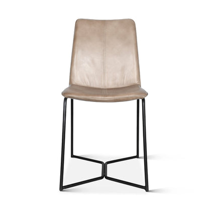 18" Dining Chair in Hand Washed Taupe Leather