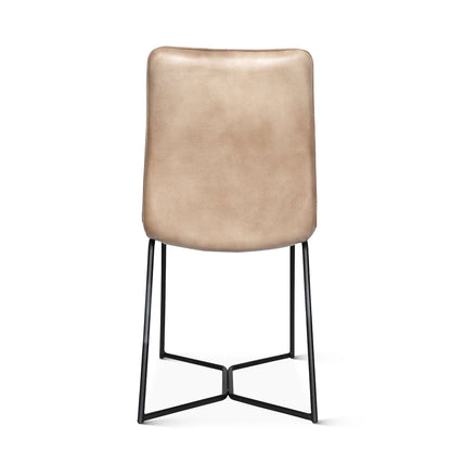 18" Dining Chair in Hand Washed Taupe Leather