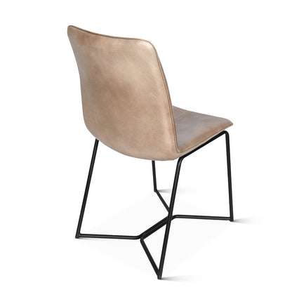 18" Dining Chair in Hand Washed Taupe Leather