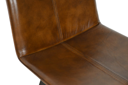 17" Dining Chair in Chestnut Leather