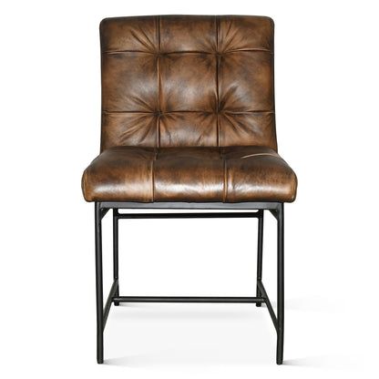 18" Dining Chair in Antique Whiskey Leather