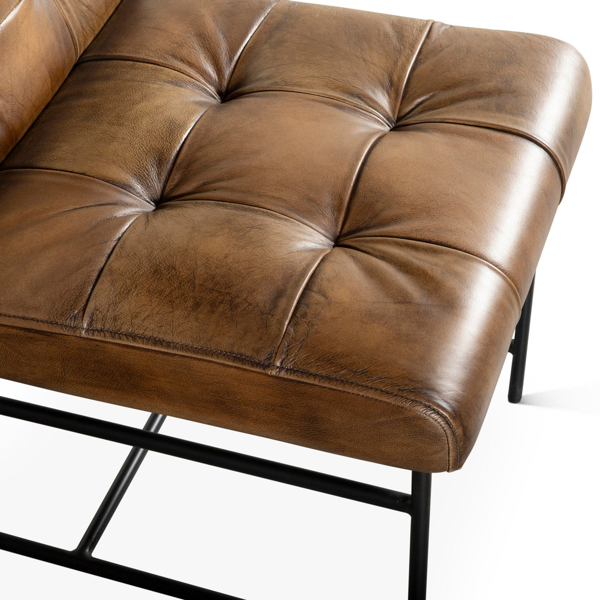18" Dining Chair in Antique Whiskey Leather