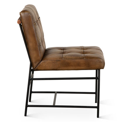 18" Dining Chair in Antique Whiskey Leather