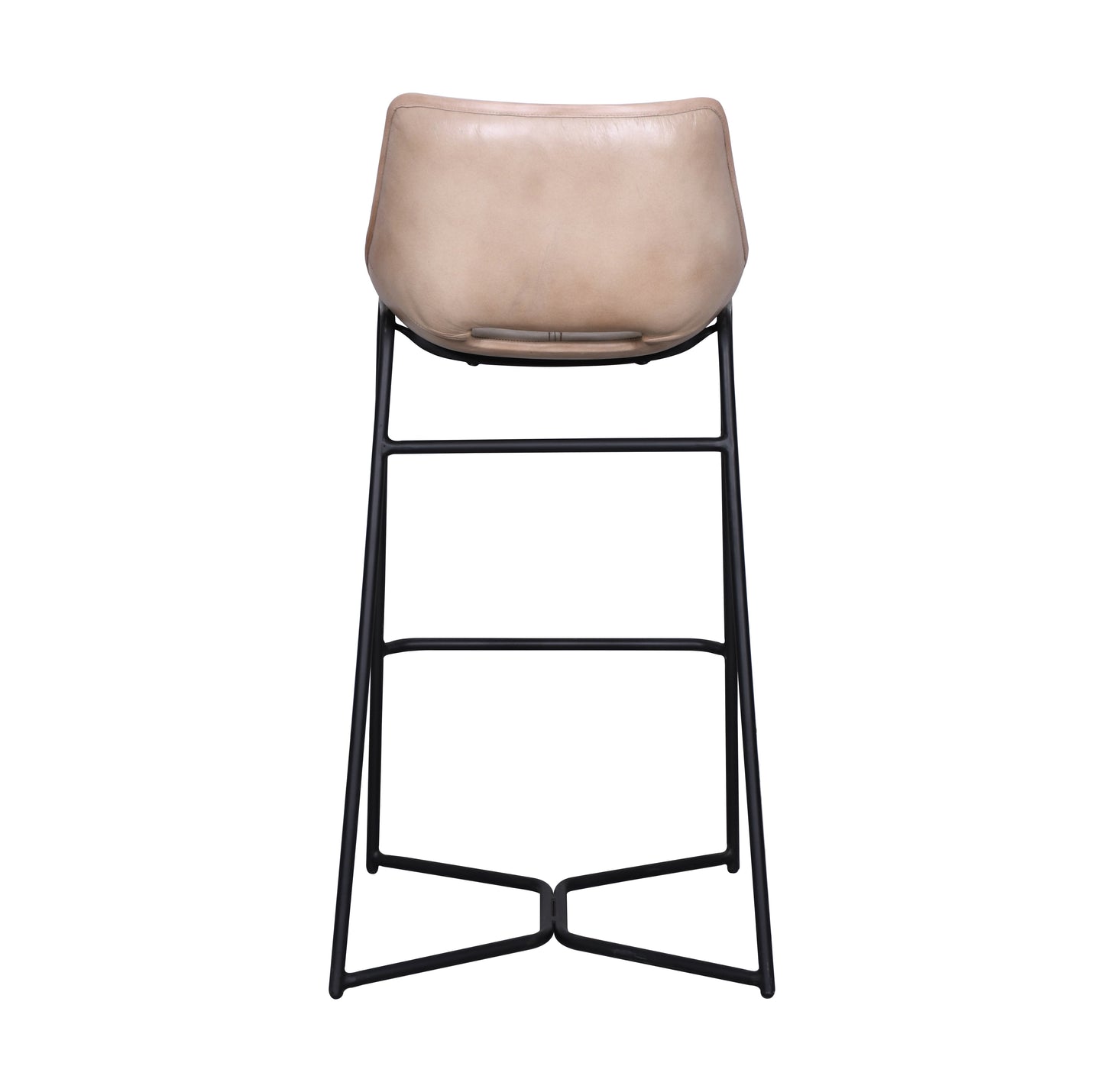 19" Antique Ivory Leather Bar Chair