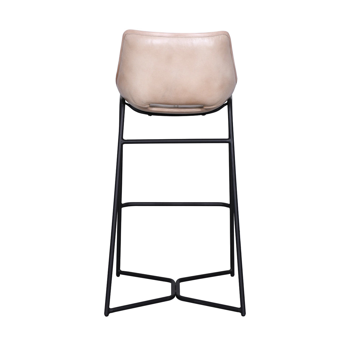 19" Antique Ivory Leather Bar Chair