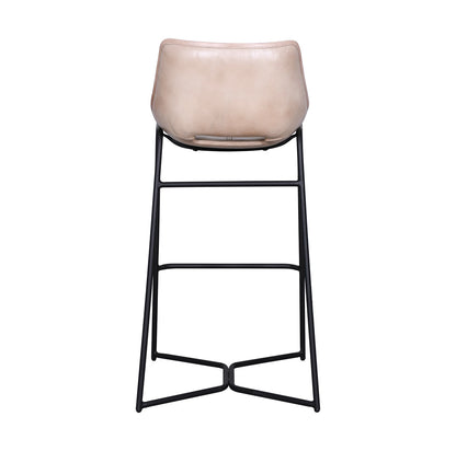 19" Antique Ivory Leather Bar Chair
