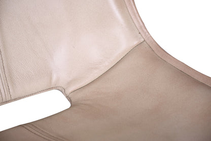 19" Antique Ivory Leather Bar Chair