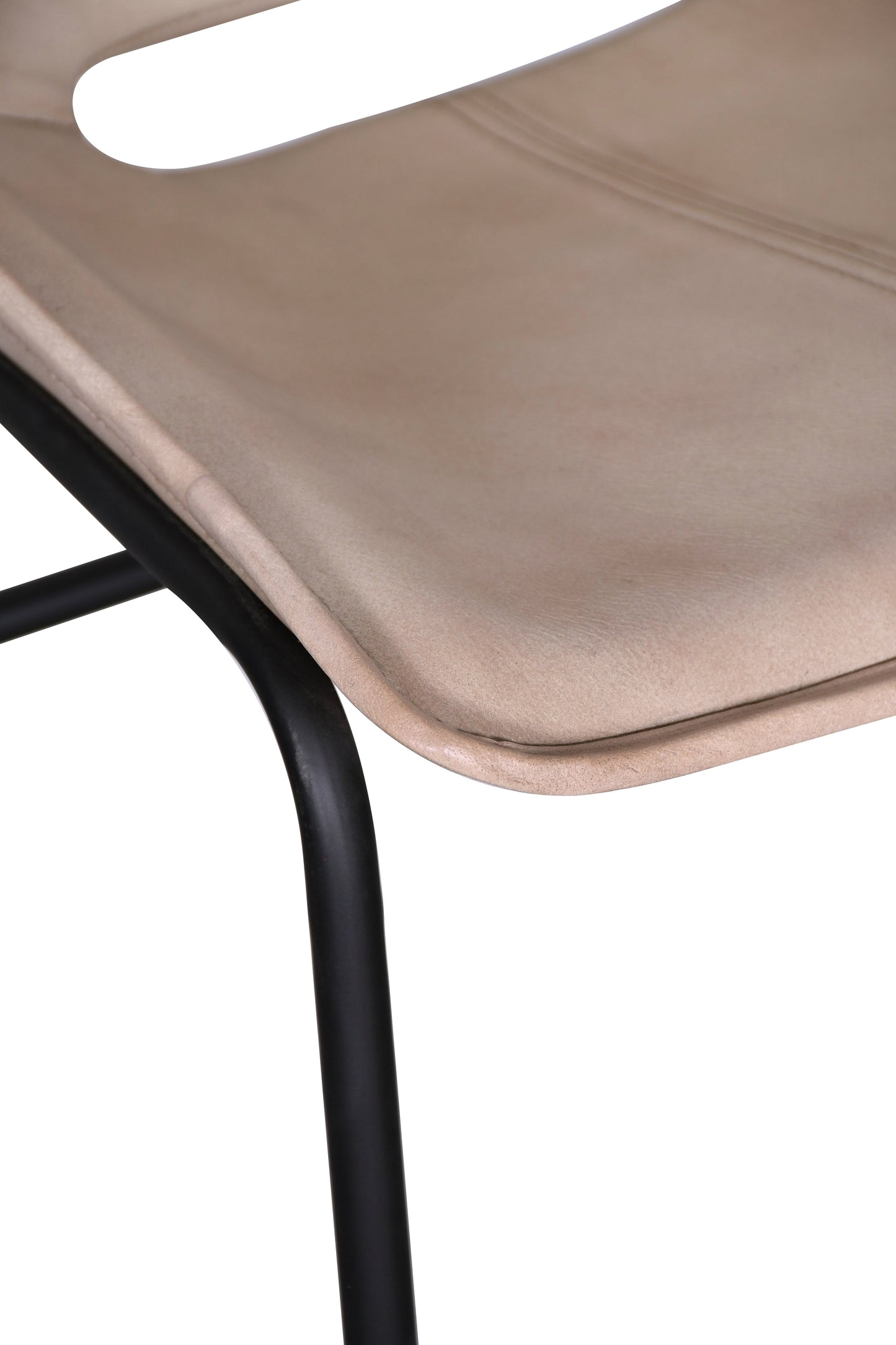 19" Antique Ivory Leather Bar Chair