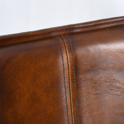20" Hand Washed Chestnut Leather Counter Chair