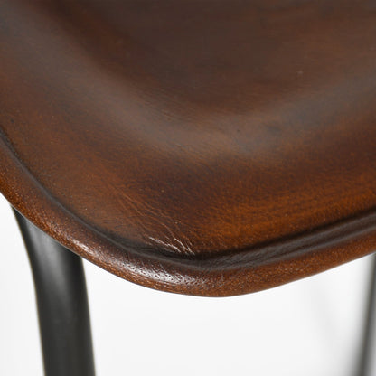 20" Hand Washed Chestnut Leather Counter Chair