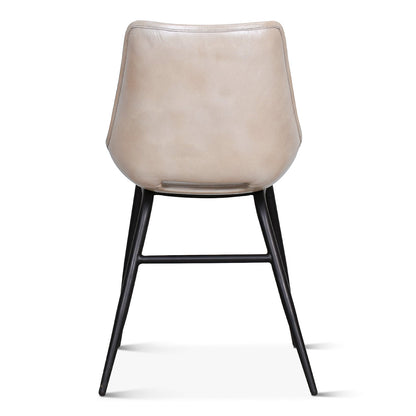 18.5" Antique Ivory Leather Dining Chair