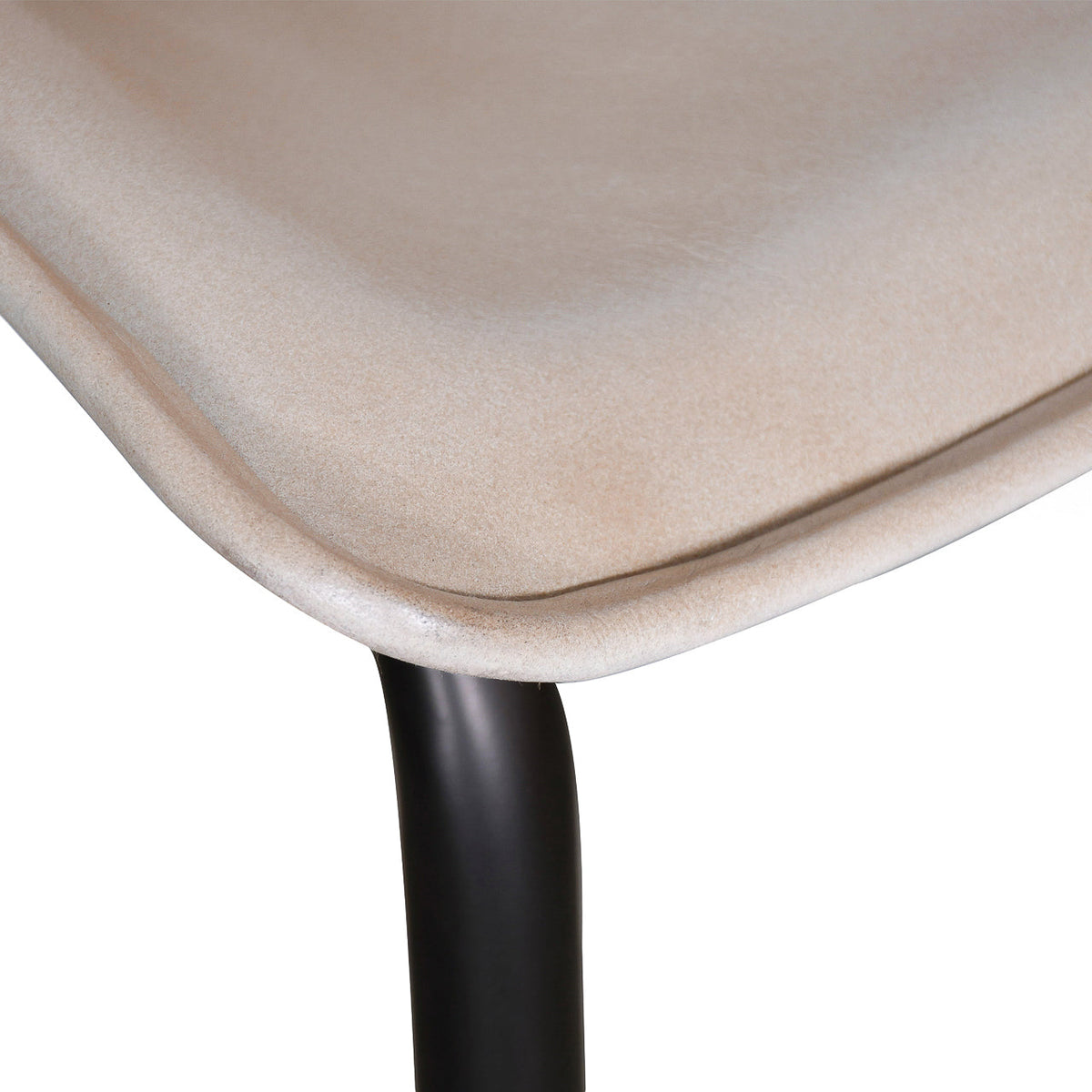 18.5" Antique Ivory Leather Dining Chair
