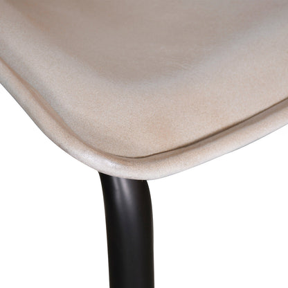 18.5" Antique Ivory Leather Dining Chair