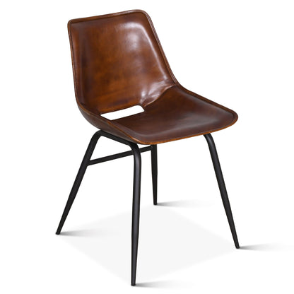 18" Dining Chair in Handwashed Chestnut Leather