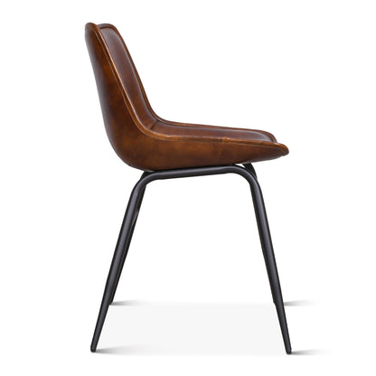 18" Dining Chair in Handwashed Chestnut Leather