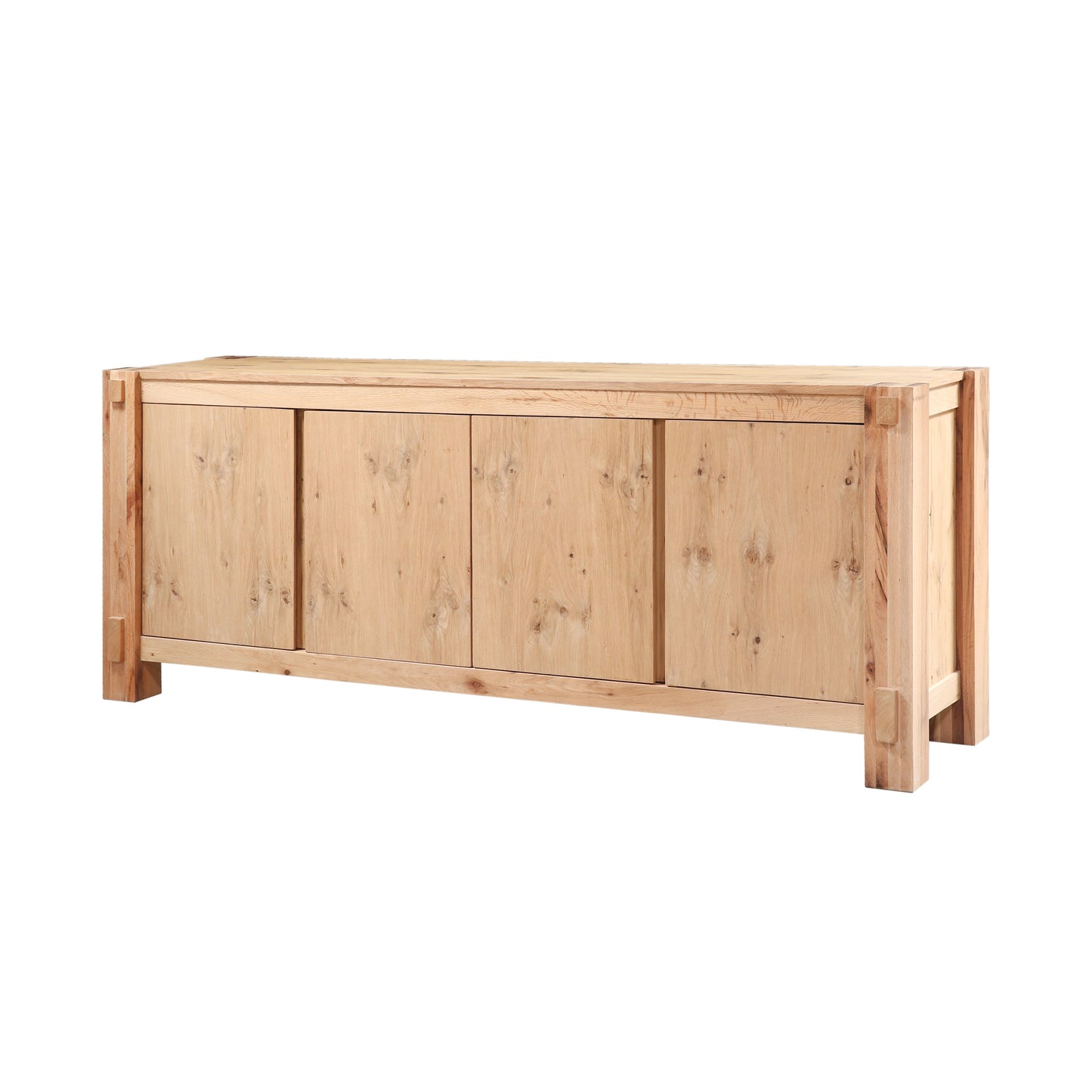 80" Natural Distressed Oak Wood Buffet
