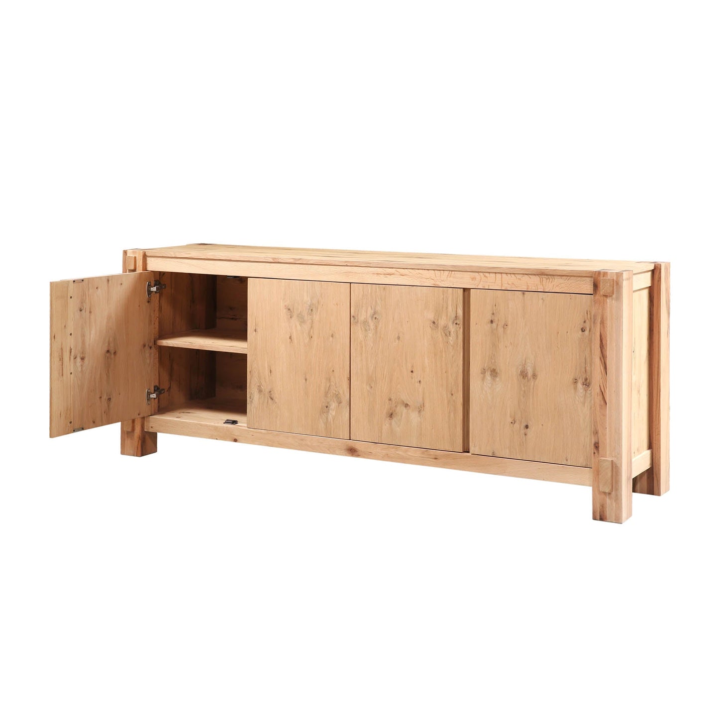 80" Natural Distressed Oak Wood Buffet