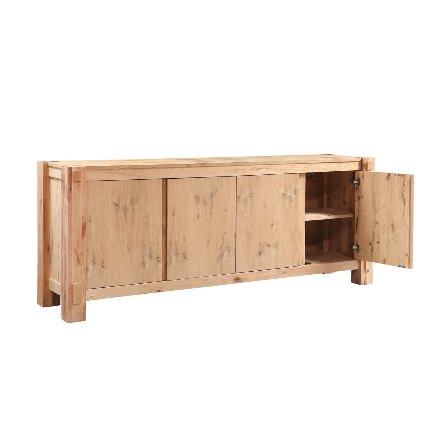 80" Natural Distressed Oak Wood Buffet