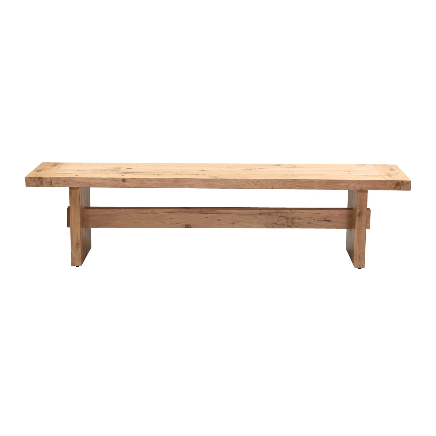 74" Natural Distressed Oak Wood Bench