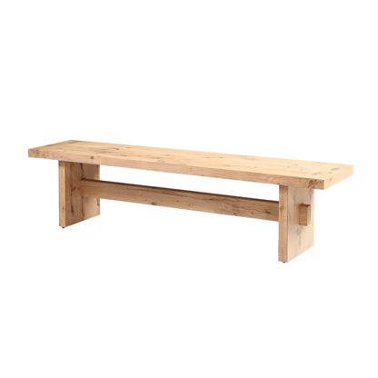 74" Natural Distressed Oak Wood Bench