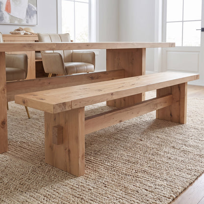 74" Natural Distressed Oak Wood Bench