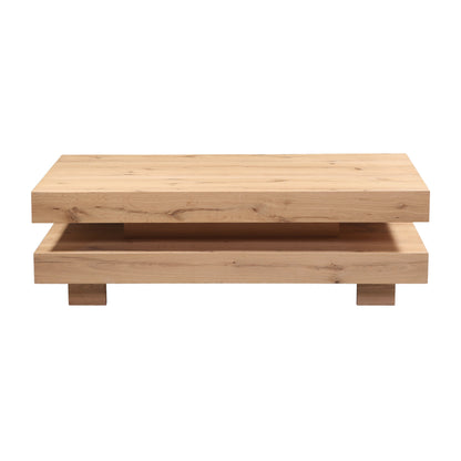 55" Natural Distressed Oak Coffee Table