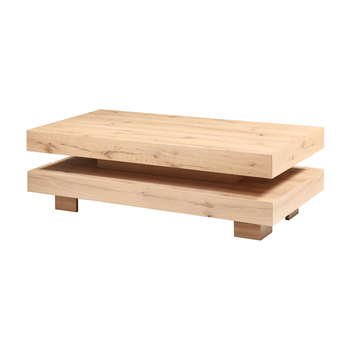 55" Natural Distressed Oak Coffee Table